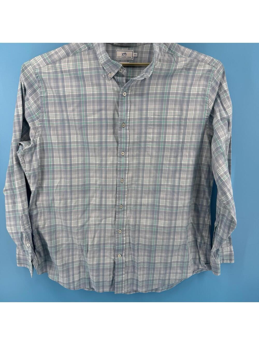 Southern Tide Shirt Mens XXL Plaid Button Down Long Sleeve Classic Fit Shirt